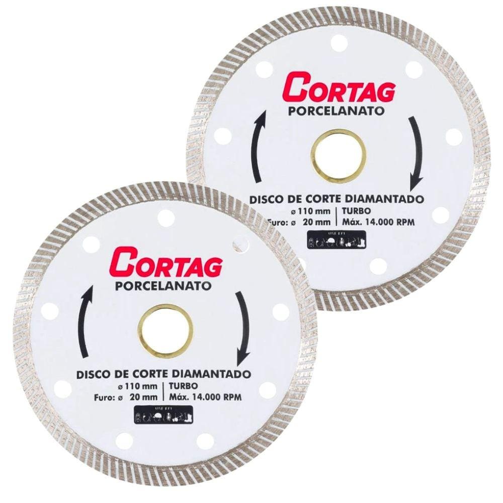 Kit 2 Disco Diamantado Porcelanato 110Mm Cortag