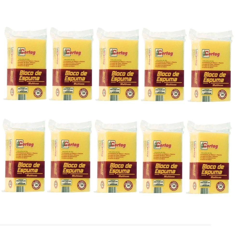 Bloco Espuma Multiuso Cortag C/ 10 Peças