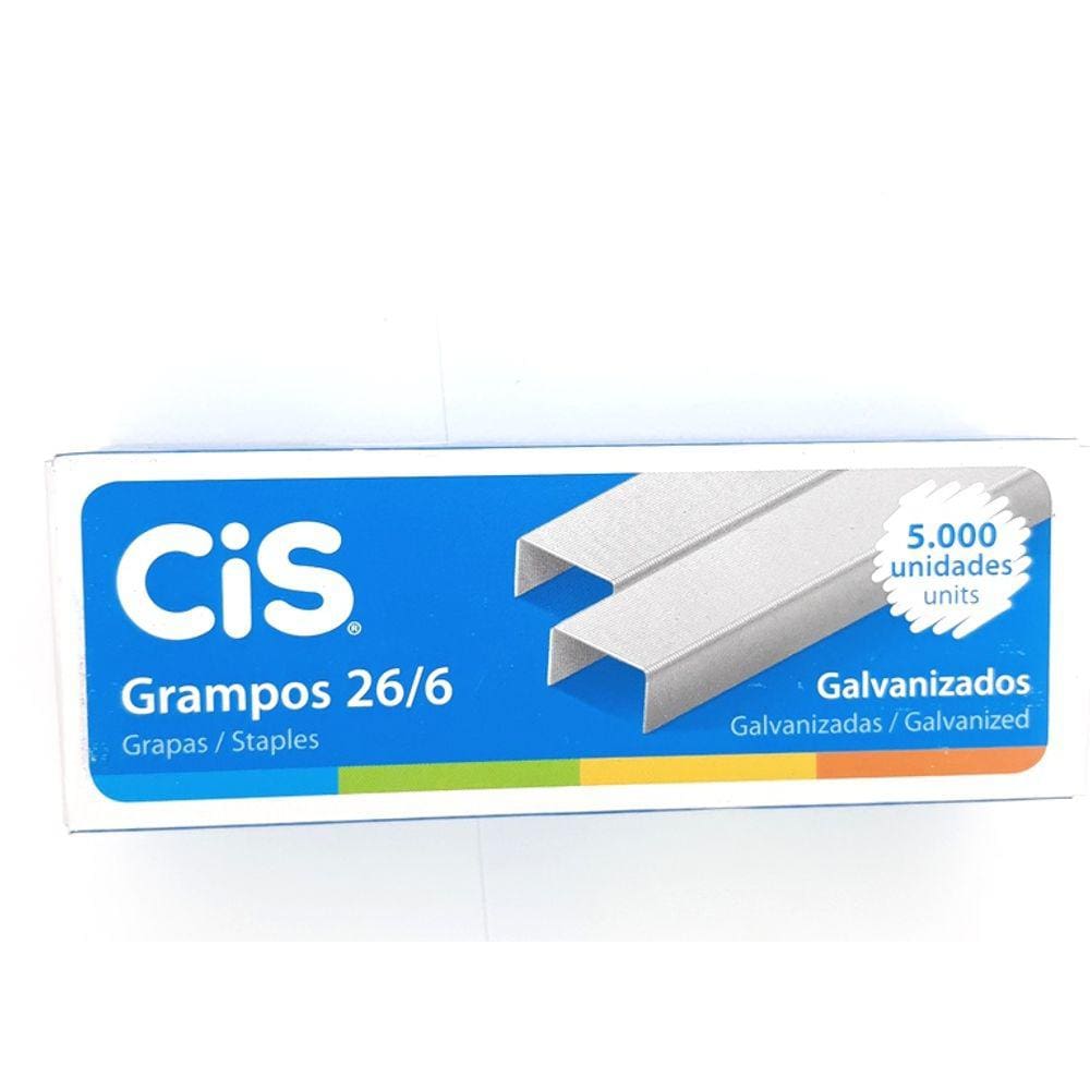 Grampo Grampeador 26/6 Galvanizado C/5000 Unidade Escritório