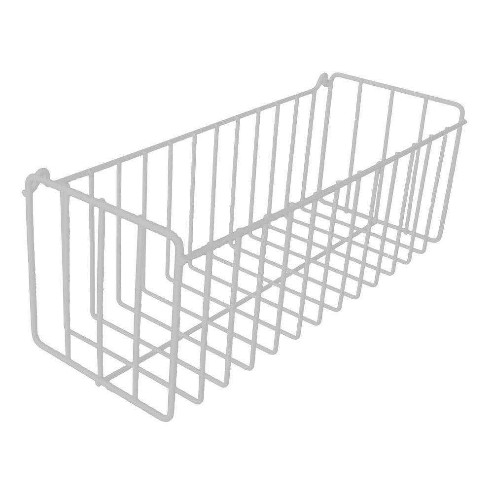 Cesto Aramado de Parede N2 Branco Organizador Lavanderia Produtos Limpeza Cozinha Banheiro Quarto