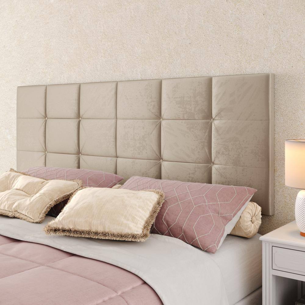 Cabeceira Cama Box Casal 1,40 Suspensa Bia Suede - Areia - RPM Móveis