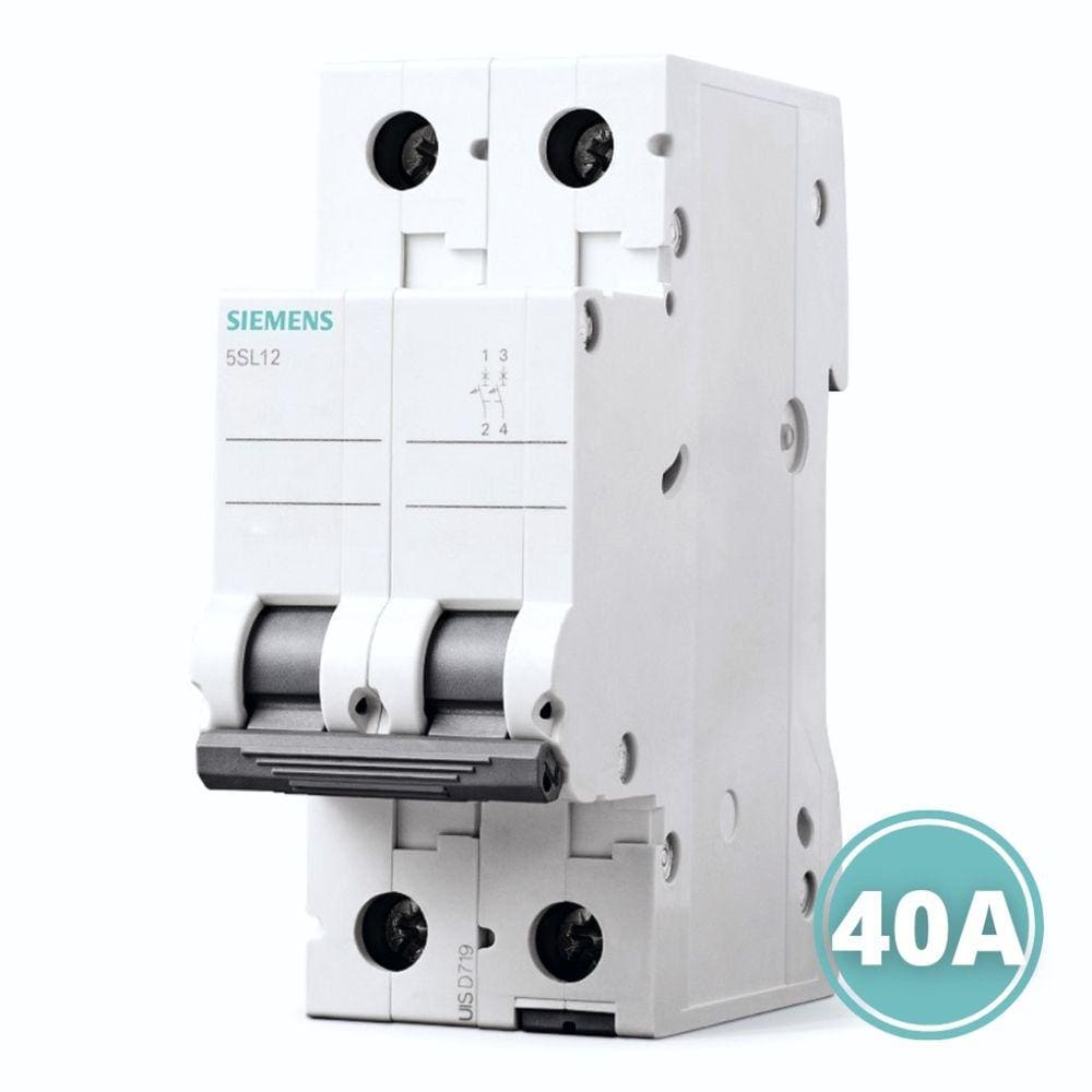Disjuntor 5Sl12407mb Bipolar 2P Curva C 40A Siemens
