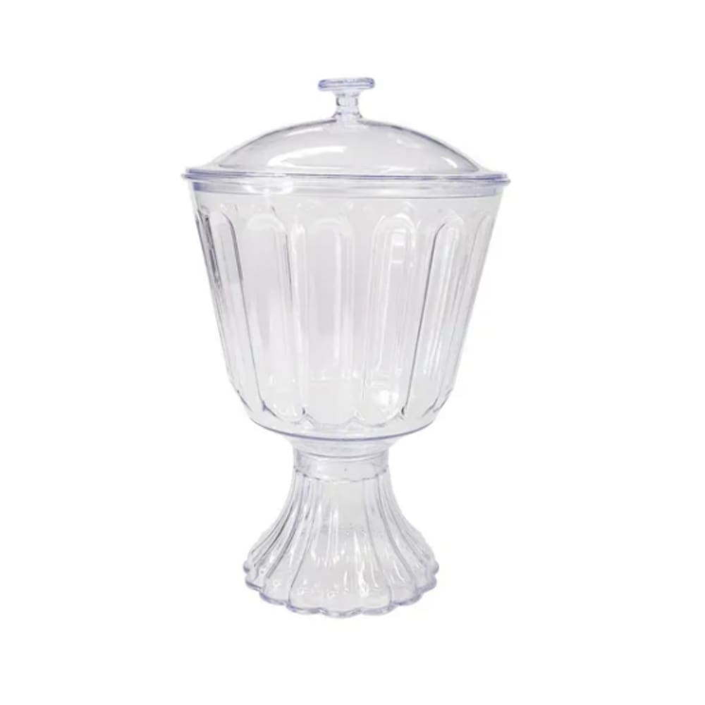 Taça Vaso Confeiteiro 1250ml Com Tampa Cor Cristal Cod 1172 - Lsc Toys