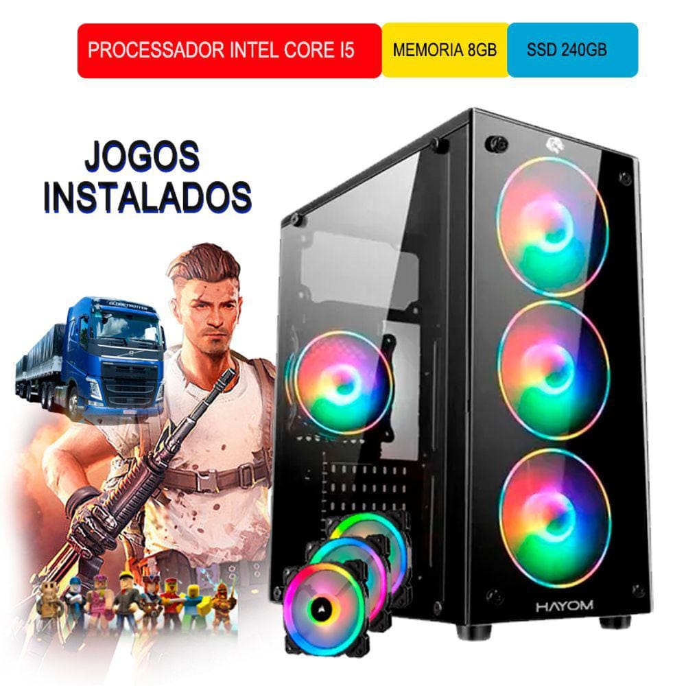 Pc Gamer Completo I5 Gt730 Hd1tb 8gb Fonte 500w E Monitor 19