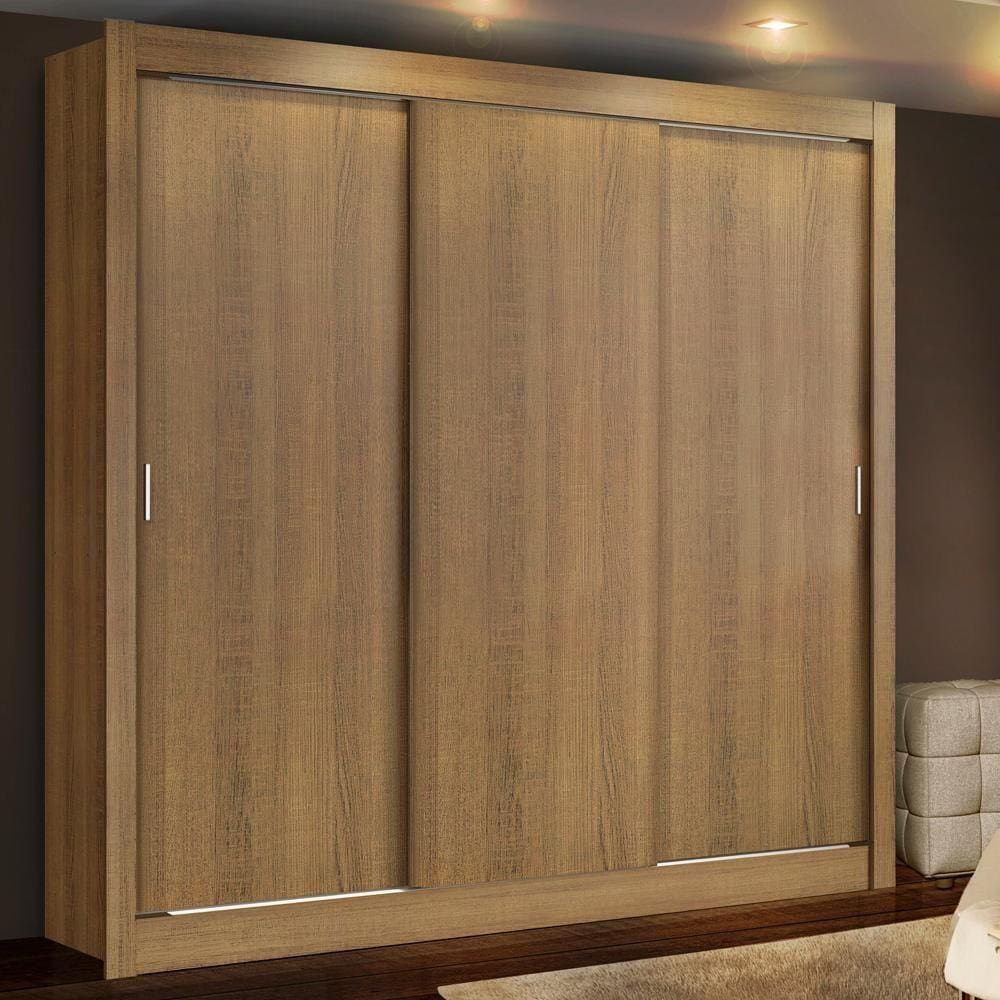 Guarda Roupa Casal Madesa Lyon 3 Portas de Correr 2 Gavetas