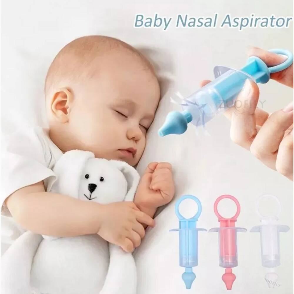 Seringa Nasal Silicone Lavagem Nariz Bebê Unidade Cor Branca