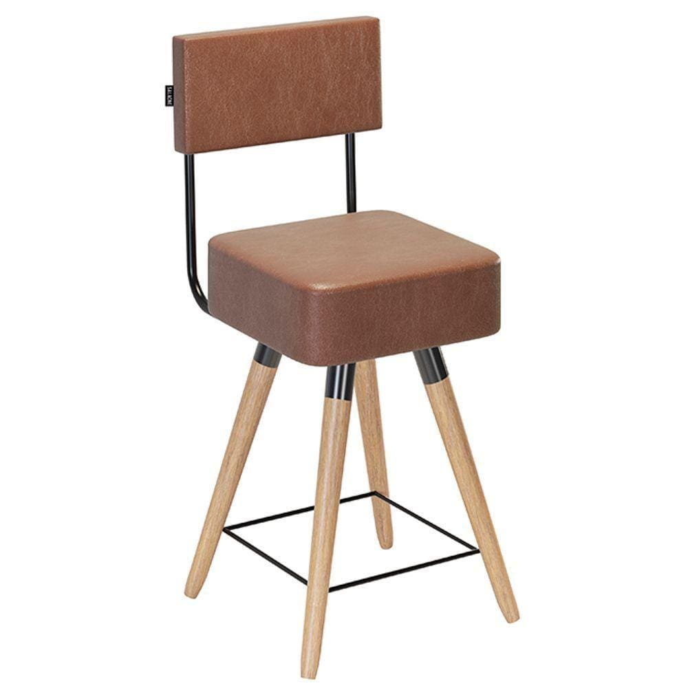 Banqueta Cadeira Barcelona 73cm Com Encosto Coffee