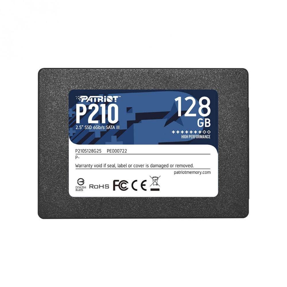 SSD Patriot P210, 128GB, Sata III, Leitura 500MB/s e Gravação 400MB/s - P210S128G25