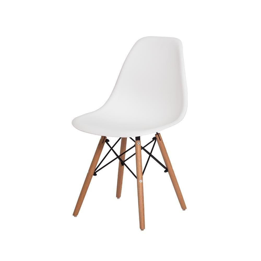 Cadeira Para Mesa De Jantar Base Madeira Wood Branca