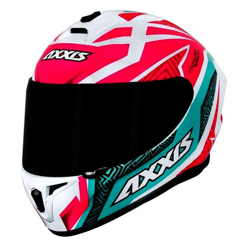 Capacete Axxis Draken Tracer Gloss White/Tifany/Pink (58)