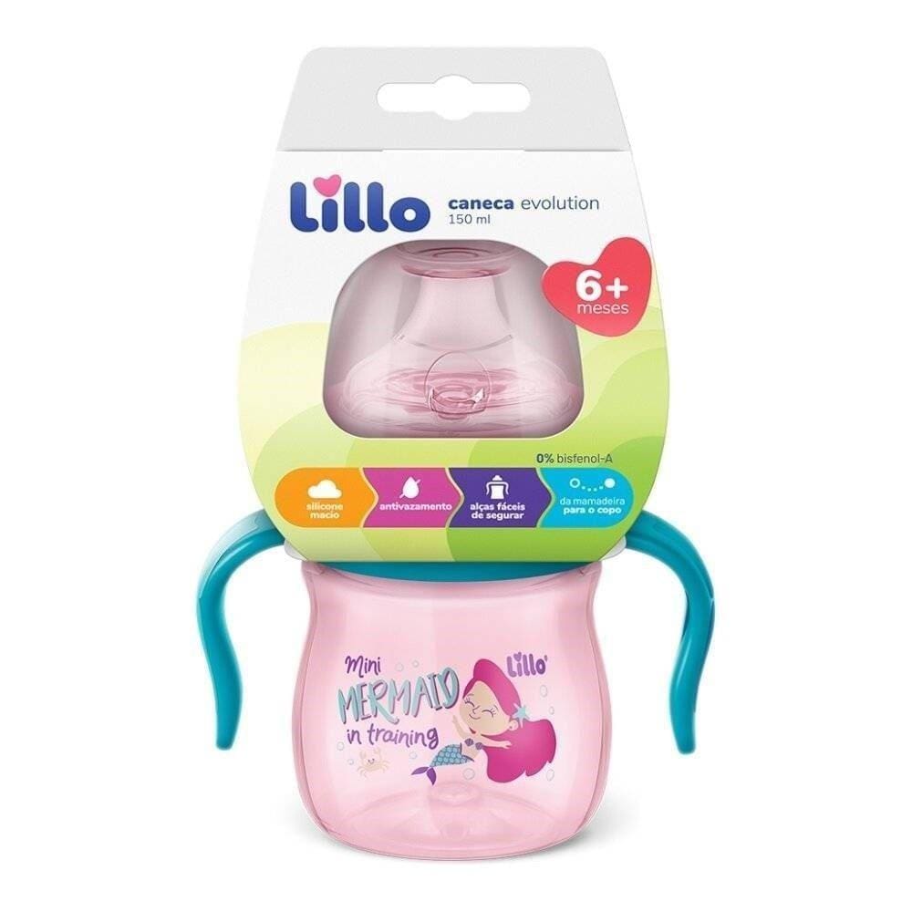 Caneca Lillo Aprendizado com Alça Evolution Bico Silicone Menina 150ml