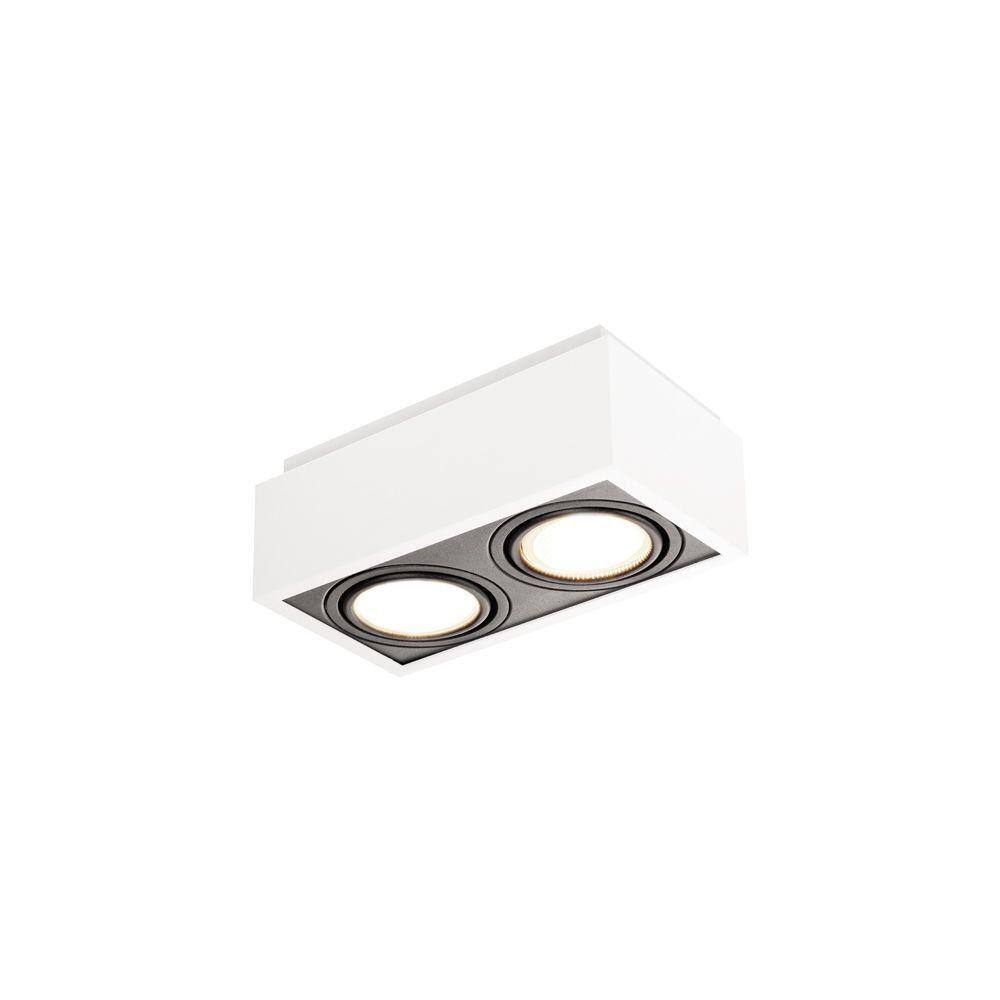 Spot de Sobrepor Newline Box para 2 Lâmpadas AR111 GU10 Bivolt Branco e Preto