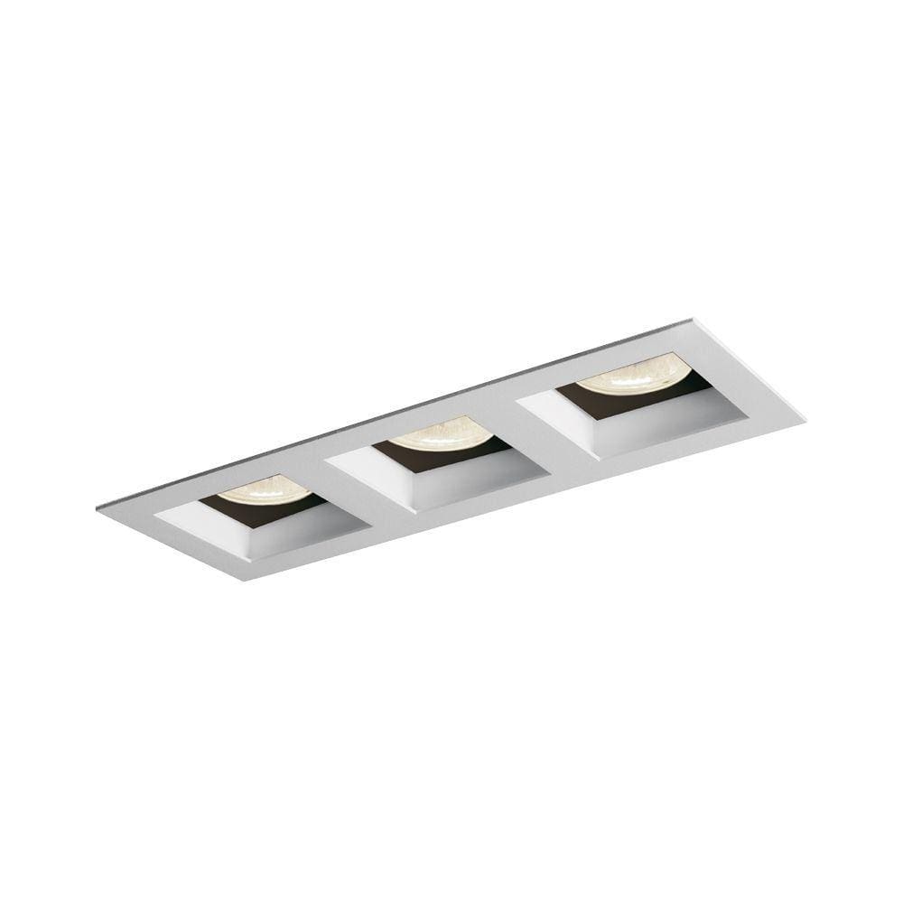 Spot de Embutir Newline Flat para 3 Lâmpadas AR70 GU10 Bivolt Branco e Preto