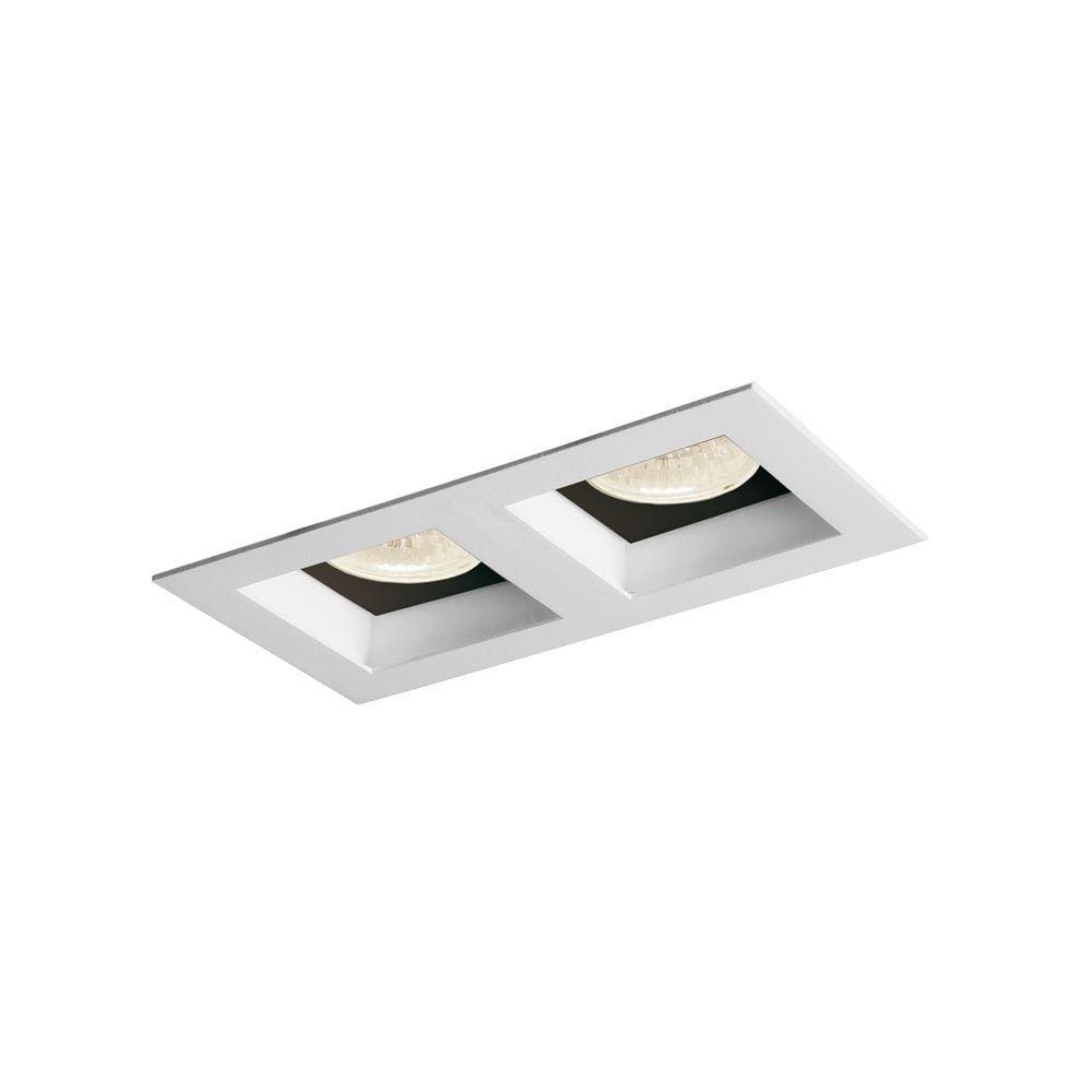 Spot de Embutir Newline Flat para 2 Lâmpadas AR70 GU10 Bivolt Branco e Preto