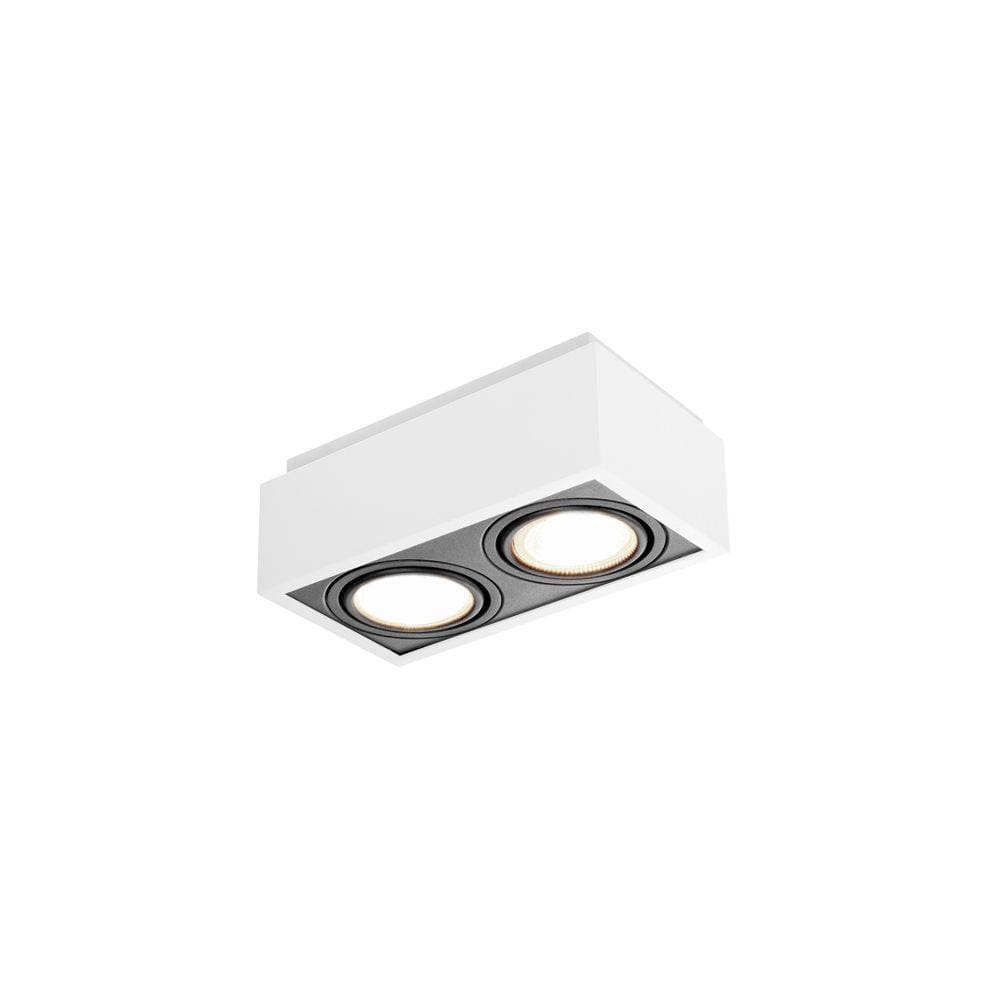 Spot de Sobrepor Newline Box para 2 Lâmpadas AR70 GU10 Bivolt Branco e Preto