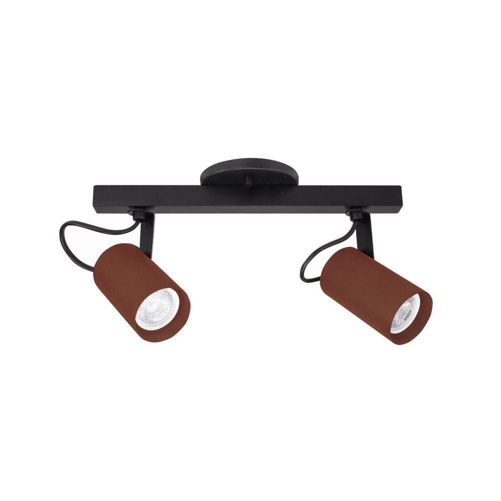 Trilho com 2 Spots Newline Lisse Solution II Par 20 E27 Bivolt Cobre e Preto