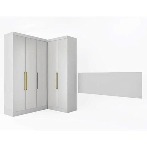 Quarto de Casal Módena Ambiente 11 Branco - Demóbile Menor preço em Quarto de Casal Módena Ambiente 11 Branco - Demóbile