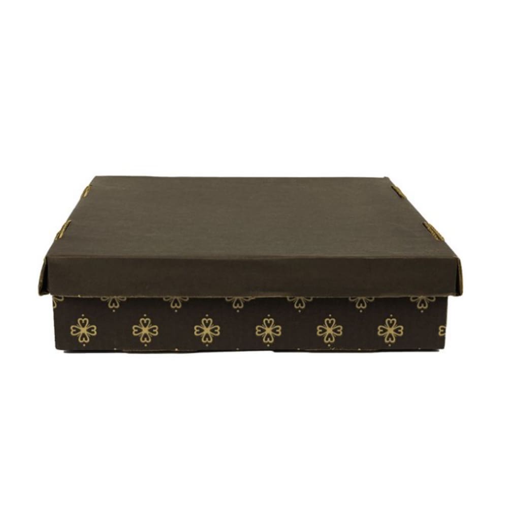 Caixa Decorada Nº2 35x35x7 Para Transporte De Doces e Salgados - Marrom