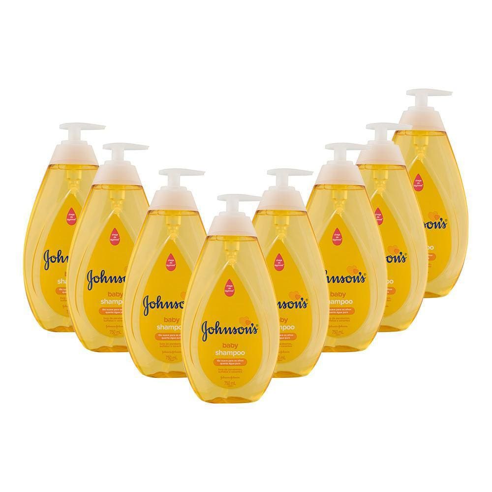 Kit 8 Shampoo Johnson`s Baby Regular 750ml
