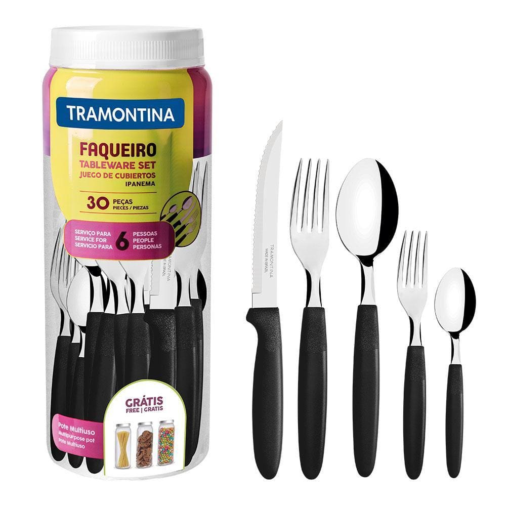 Faqueiro Inox Tramontina Ipanema 30 Peças Preto