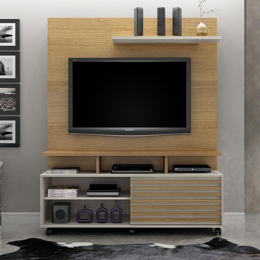 Estante Home Para TV de Ate 60 Polegadas Valdemóveis Star Em MDP e MDF Cinamomo e Off White