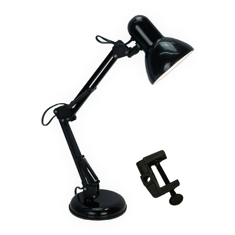 Luminária Pixar Articulada Abajur Garra E Base S/ Lâmpada Trato - Preto