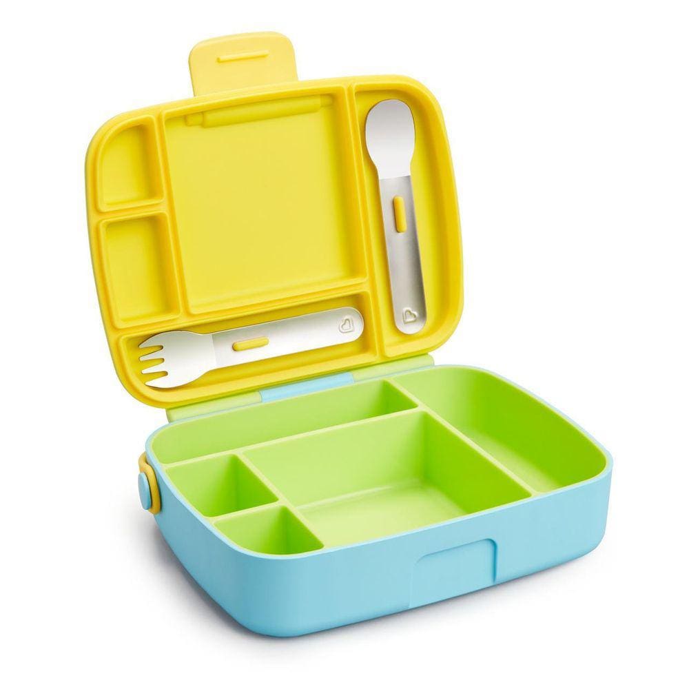 Lancheira Bento Box Talheres Inox Amarelo/Verde/Azul