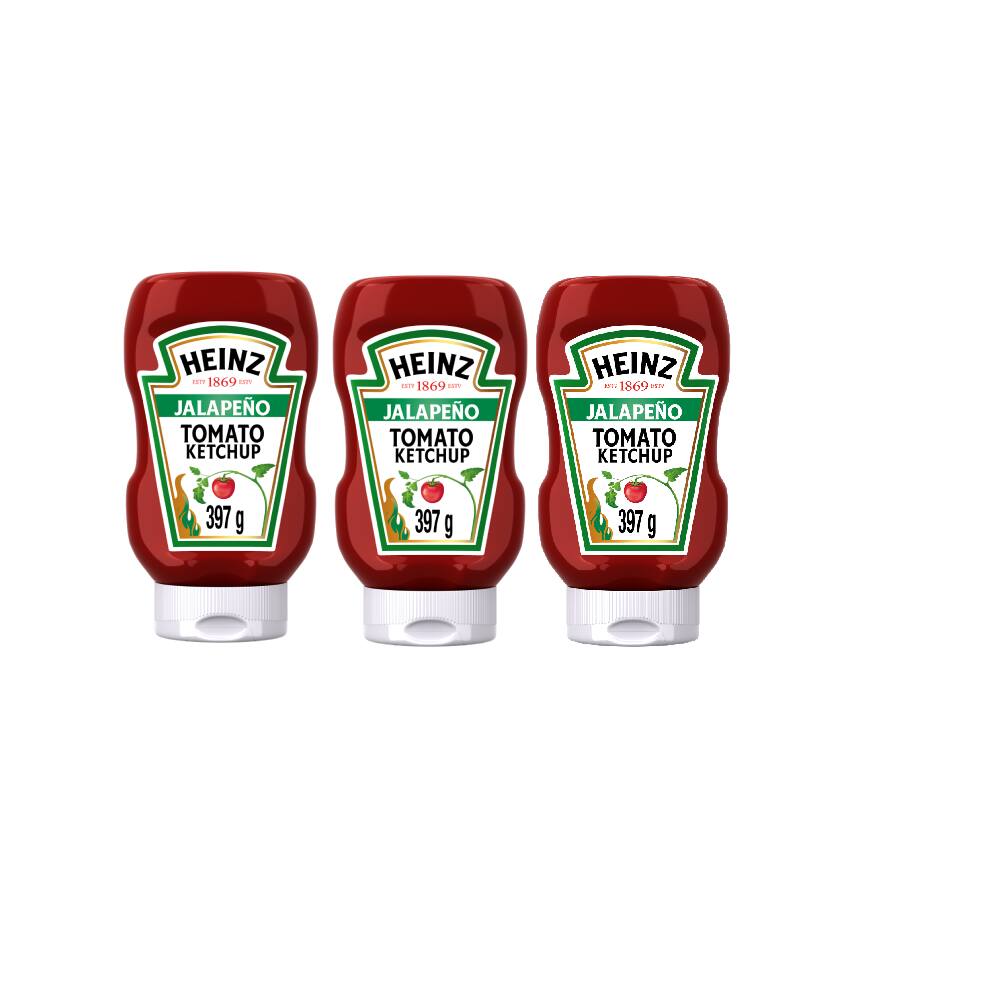 Kit com 3 Ketchup Heinz Jalapeño 397g