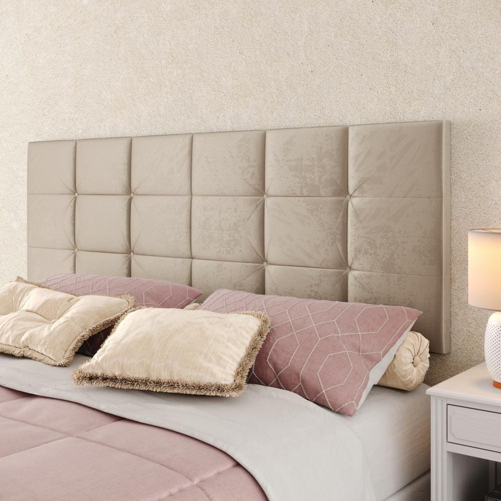 Cabeceira Cama Box Casal Queen 1,60 Suspensa Bia Suede - Areia - RPM Móveis