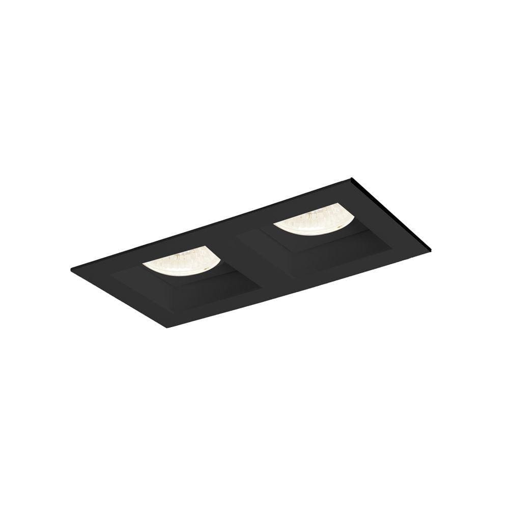 Spot de Embutir Newline Flat para 2 Lâmpadas AR70 GU10 Bivolt Preto