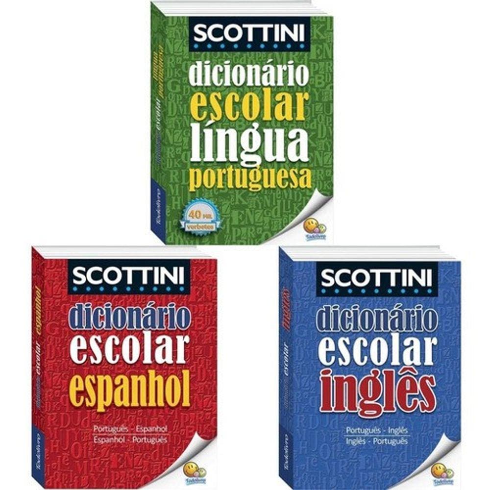 KIT dicionário português, inglês e espanhol Todolivro