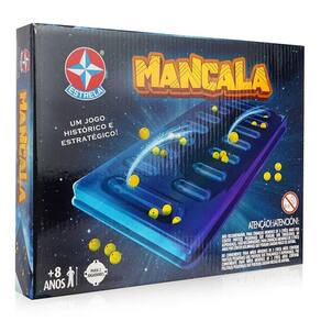 Jogo Educativo De Tabuleiro Mancala Com Estojo De Madeira Carimbras