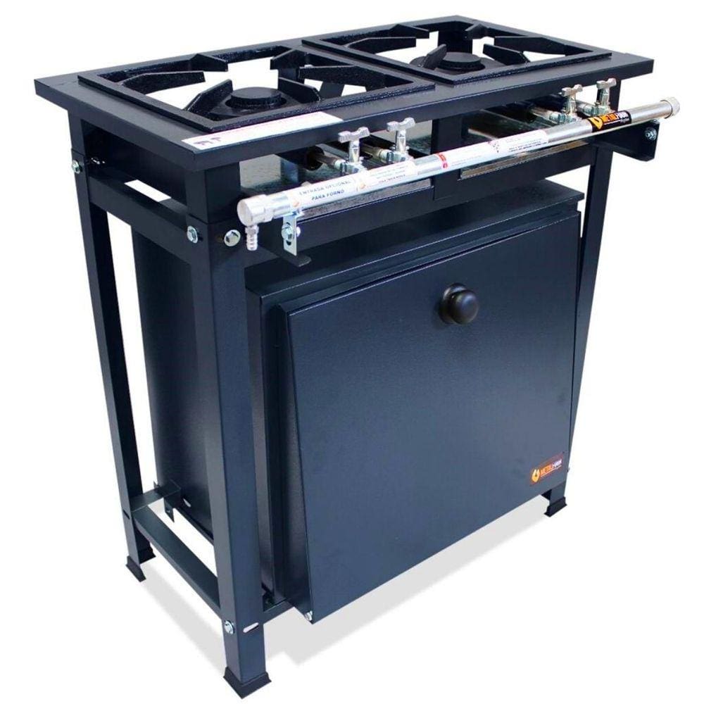 Fogão Industrial 2 Bocas 2QD Baixa Pressão P7 com Forno 66L de Piso