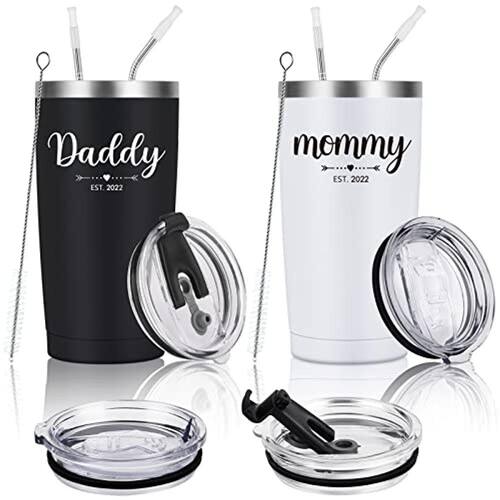 Papai e mamãe Est 2022 Travel Tumbler, | Extra Papai e mamãe Est 2022 Travel Tumbler, | Extra