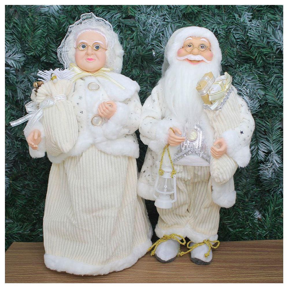 Dupla Boneco De Natal Mamãe E Papai Noel Em Tecido