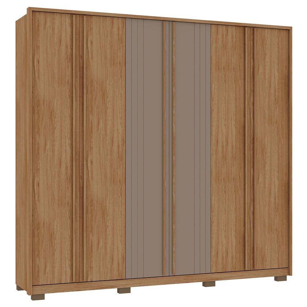 Guarda Roupa Casal Mozart 6 Portas 4 Gavetas Marrom Caemmun