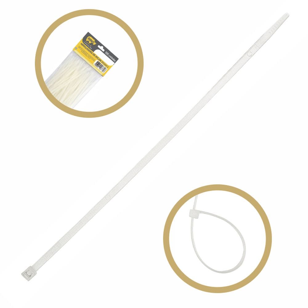 Abraçadeira Presilha Enforca Gato 200x2,5mm Branca 100 Unidades