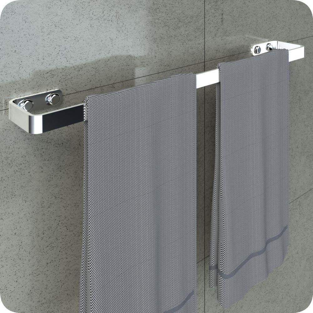Porta Toalha De Banho Para Banheiro Cromado 80cm Plus