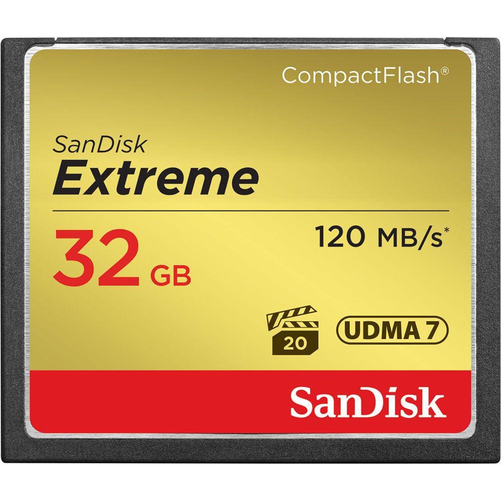 Cartão Compact Flash Sandisk Extreme 32GB - 120MB/s