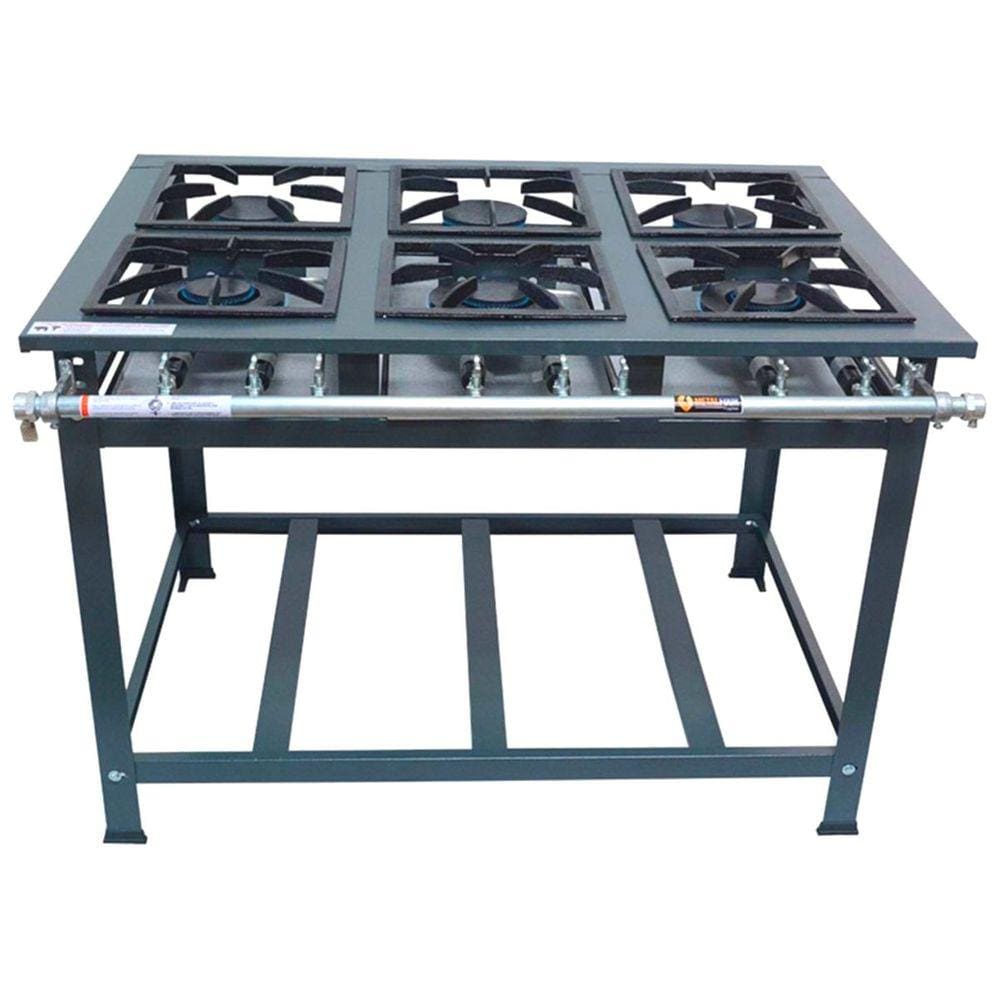 Fogão Industrial 6 Bocas Baixa Pressão P7 de Piso 3QS 3QD MetalFour