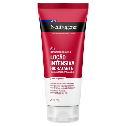 Loção Hidratante Corporal Intensivo Neutrogena Norwegian Pele Seca e Extra Seca e Sensível sem Perfume 200ml