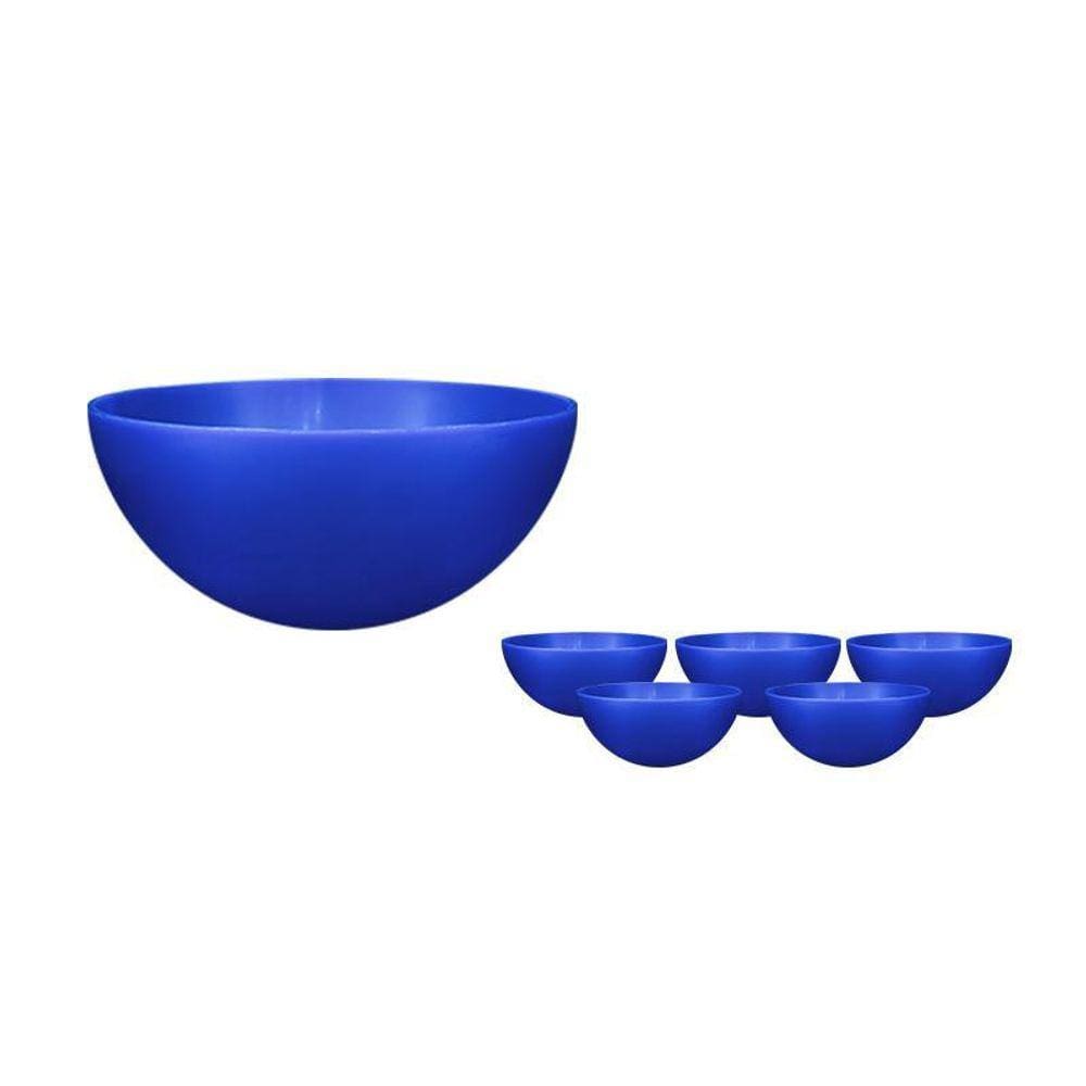 Kit 6 Mini Bowl Azul 240Ml Plástico Premium