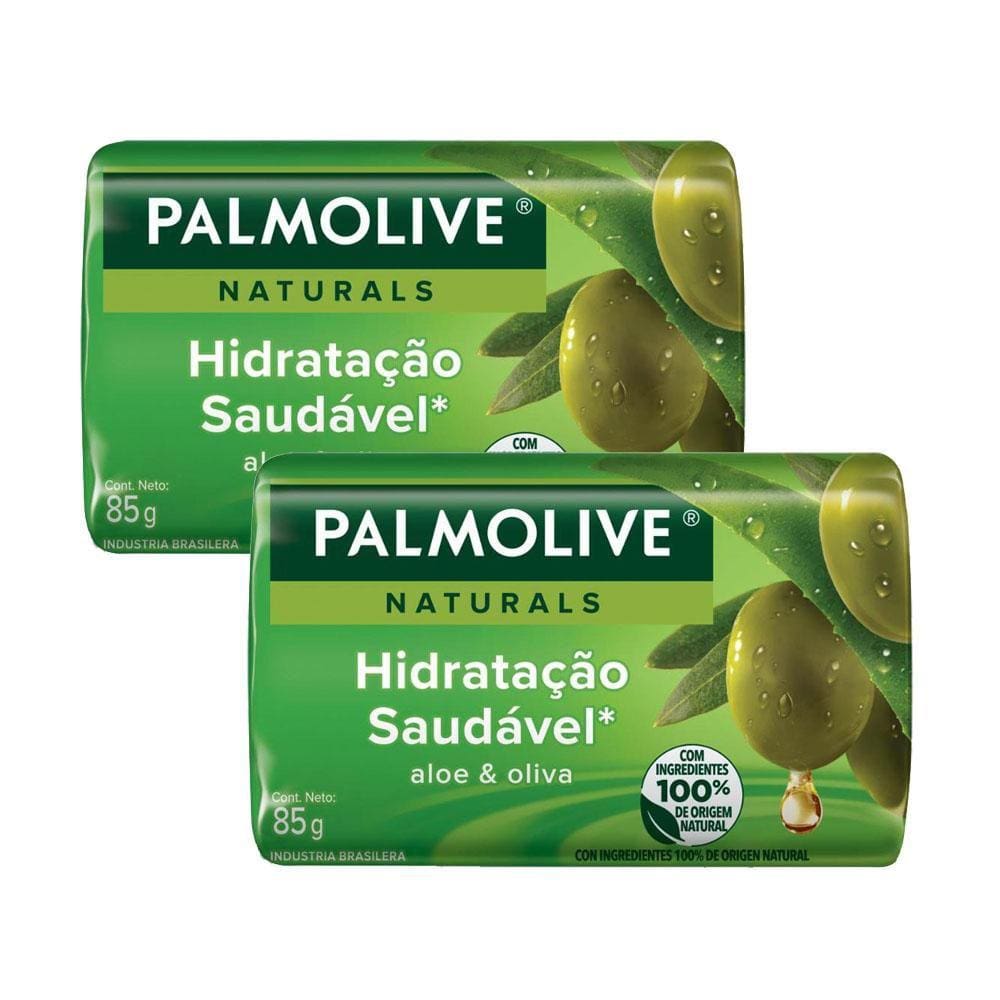 Kit 2 Sabonetes em Barra Palmolive Naturals Hidratação Saudável 85g