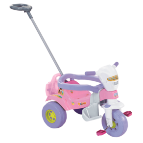 Triciclo Infantil rosa com Empurrador E Protetor Motoca - Magic