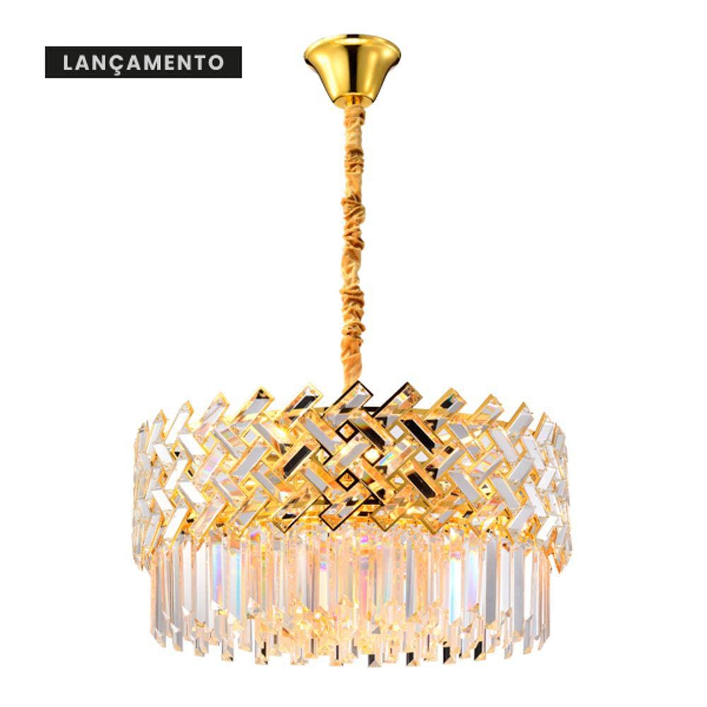 Lustre Dourado Lor Ø60x26cm - Cristal K9