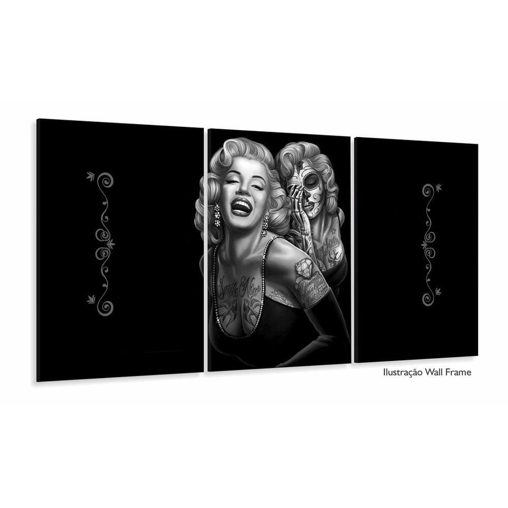 Quadros Decorativos Marilyn Monroe 120x60 3 peças em Tecido