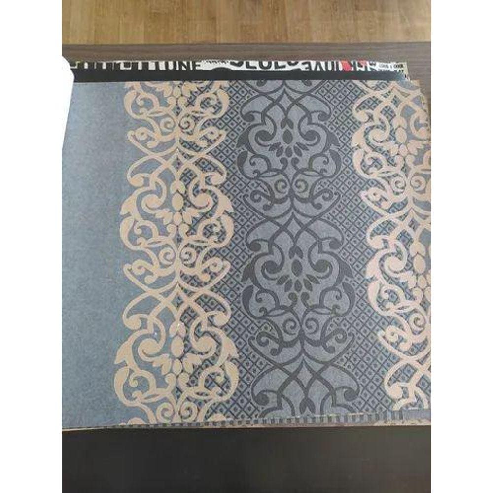Papel De Parede Lavável Verde Listra Arabesco