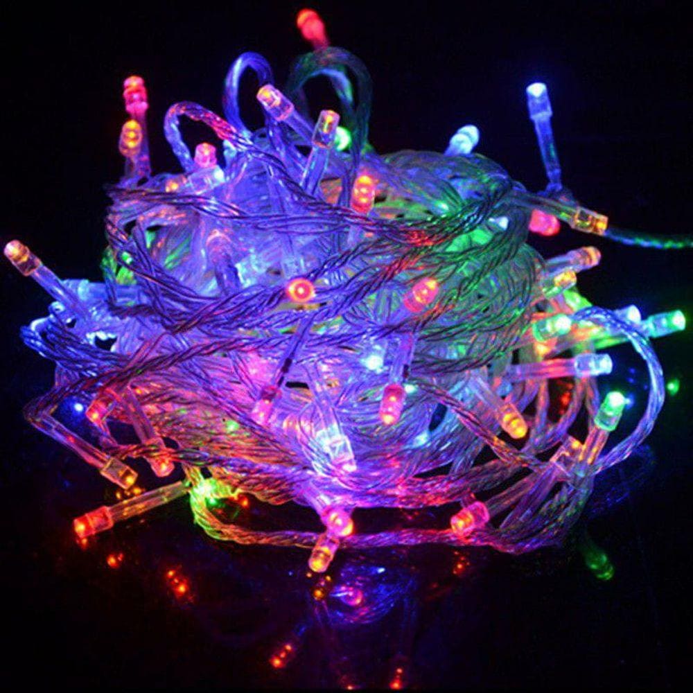 Pisca De Natal 100 Leds 8 Funções Fio Transparente 10m 110v Ou 220v Pisca Pisca Luz de Natal Luzinha Natalina