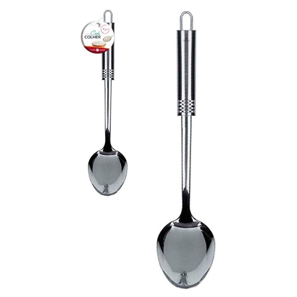 Colher Para Servir Arroz Em Aço Inox com Cabo Tubular Cook