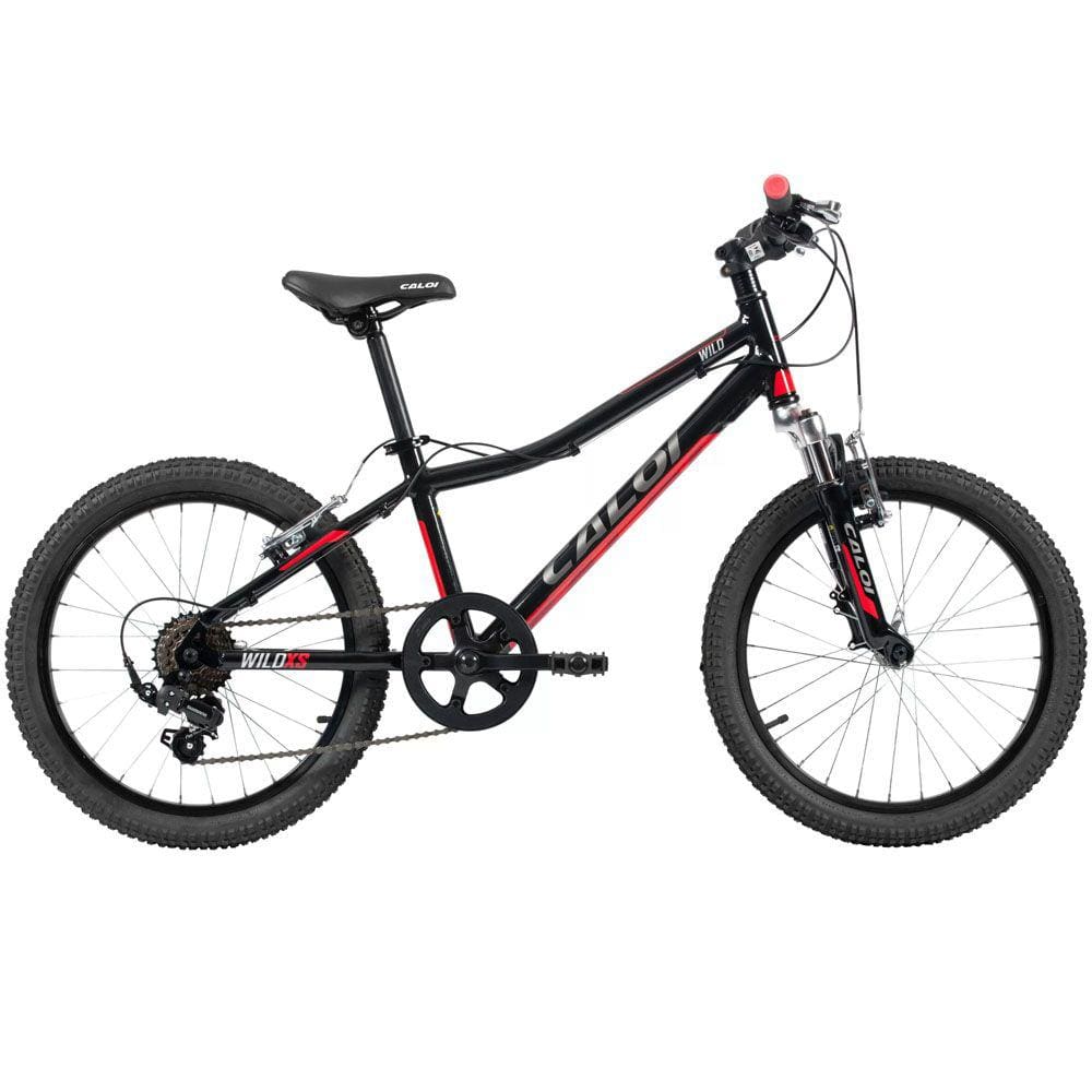 Bicicleta Caloi Wild Xs Aro 20 Susp. Dianteira 7 Marchas - Preto/vermelho